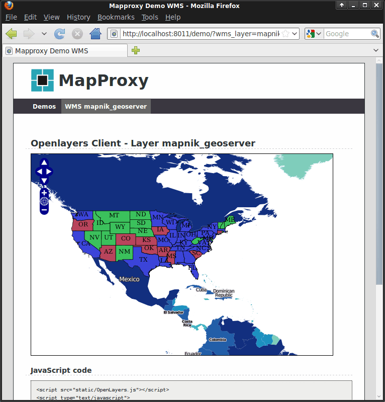 Demostración de MapProxy
