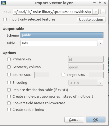 Import a shapefile