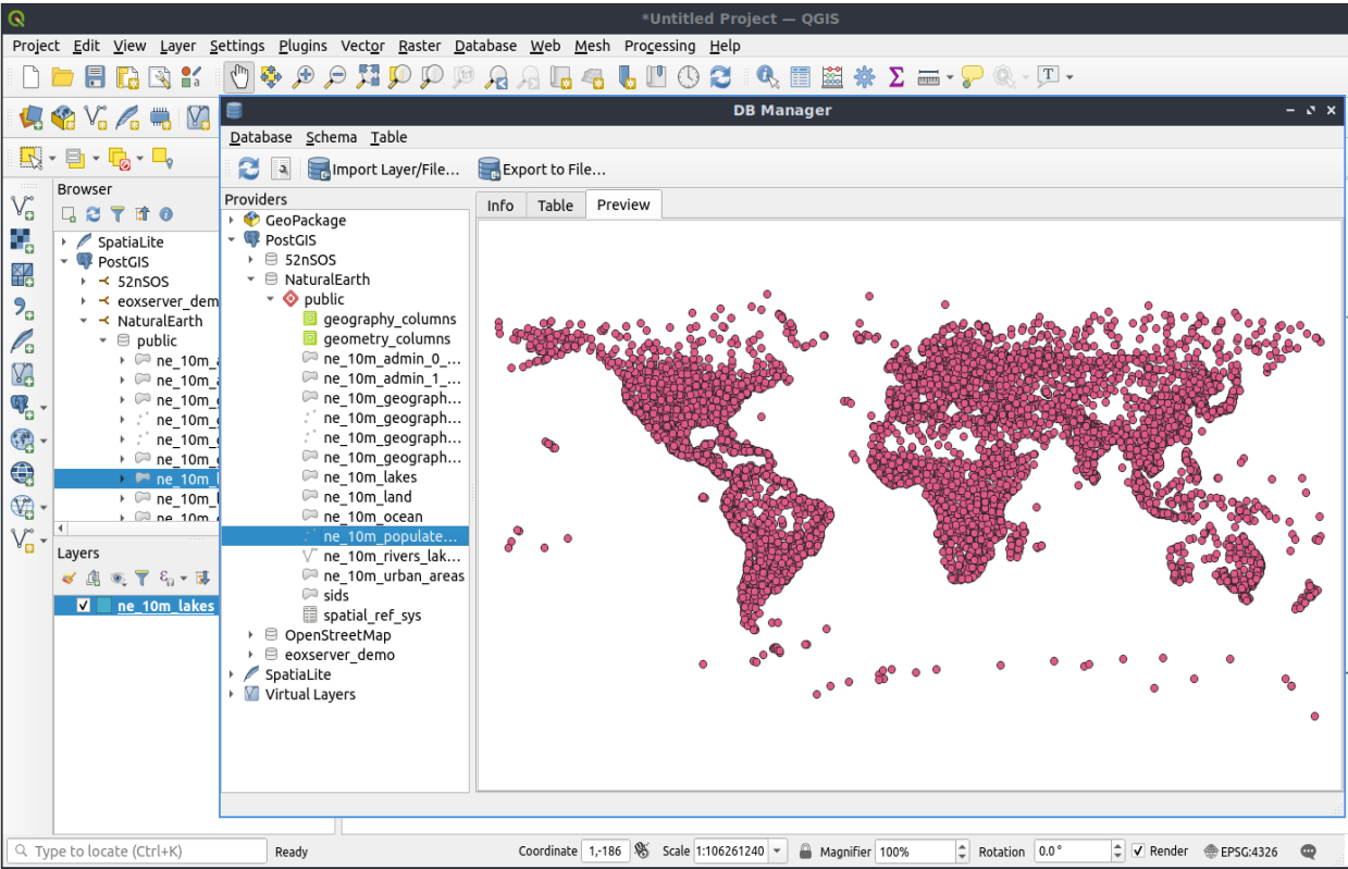 PostGIS Manager Preview