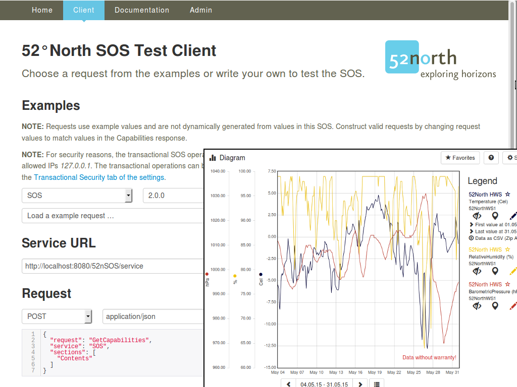 52°North SOS and JavaScript client