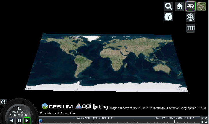 Cesium switching between 3D, 2.5D and 2D