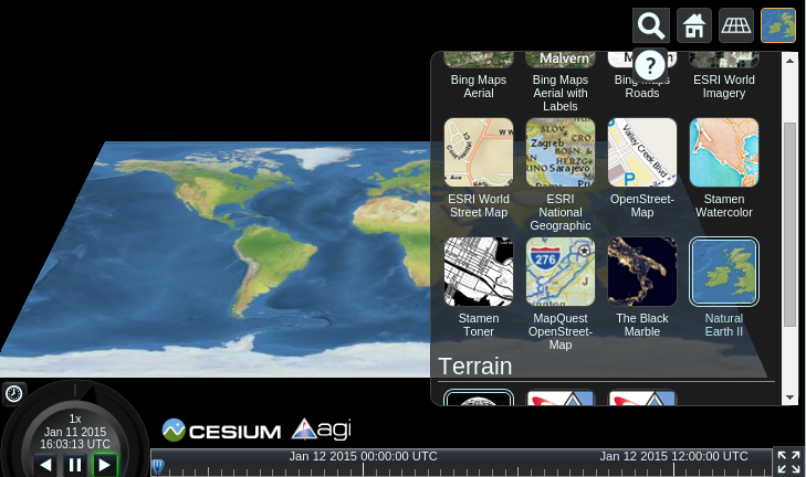 Cesium 2D map