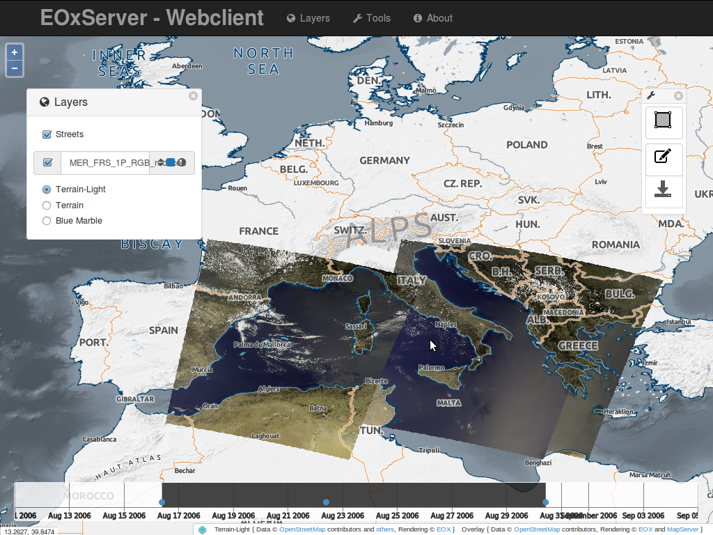 EOxServer demonstration start