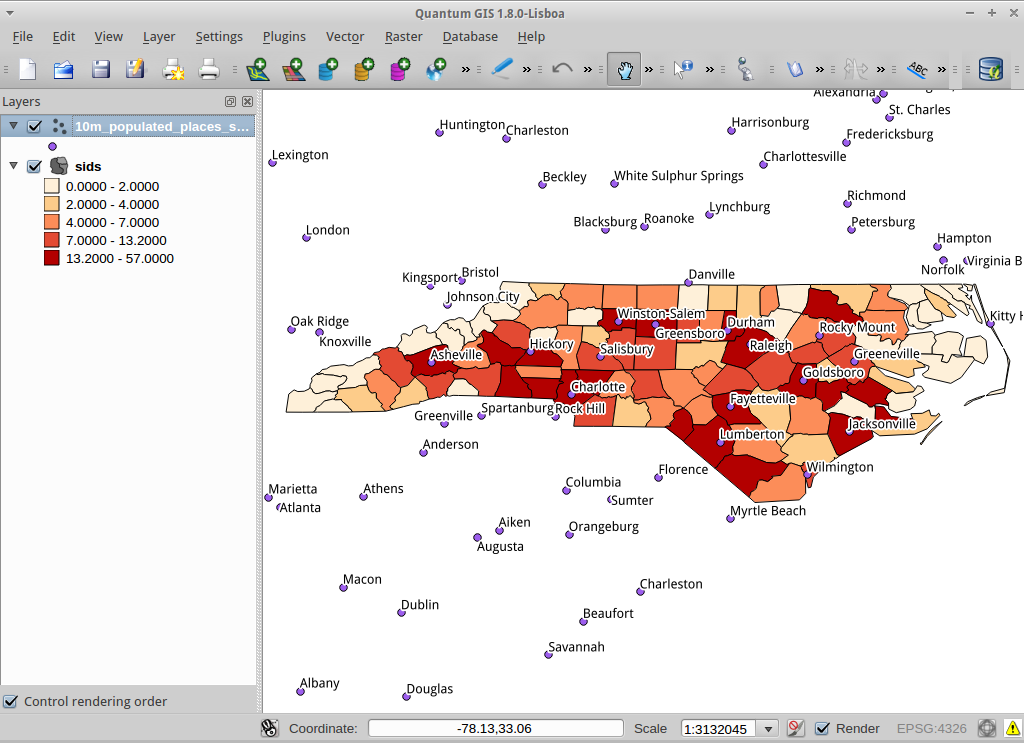SIDS data mapped